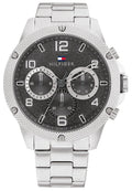 Tommy Hilfiger Blaze Chronograph Black Dial Silver Steel Strap Watch For Men - 1792029
