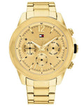 Tommy Hilfiger Lars Chronograph Gold Dial Gold Steel Strap Watch For Men - 1792060