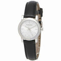 Burberry The City White Dial Black Leather Strap Watch for Women - BU9206