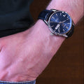 Tag Heuer Carrera Calibre 5 Automatic Blue Dial Blue Leather Strap Watch for Men - WAR201E.FC6292