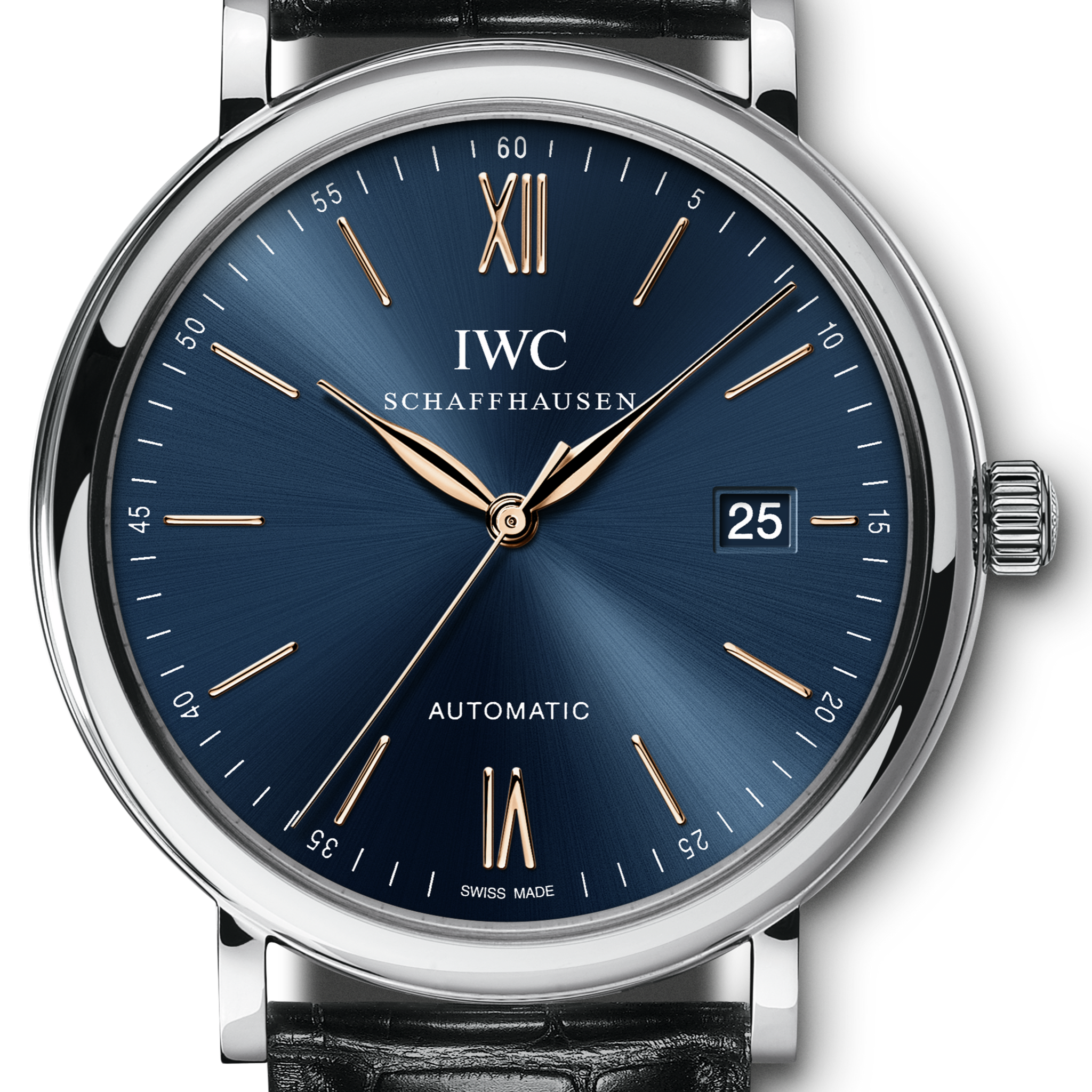 IWC Portofino '150 Years Edition' Automatic Blue Dial Black Leather Strap Watch for Men - IW356518