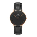 Daniel Wellington Classic Reading Black Dial Black Leather Strap Watch For Women - DW00100141