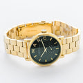 Marc Jacobs Baker Green Dial Gold Steel Strap Watch for Women - MBM3245