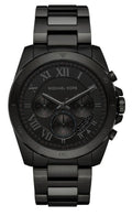 Michael Kors Brecken Chronograph Black Dial Black Steel Strap Watch For Men - MK8482