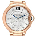 Cartier Ballon Bleu Diamonds White Dial Pink Leather Strap Watch for Women - WE902050