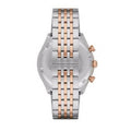 Emporio Armani Zeta Chronograph Quartz White Dial Two Tone Steel Strap Watch For Men - AR1998