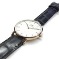 Daniel Wellington Classic Reading White Dial Black Leather Strap Watch For Women - DW00100041