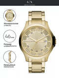 Armani Exchange Hampton Chronograph Gold Dial Gold Steel Strap Watch For Men - AX2415