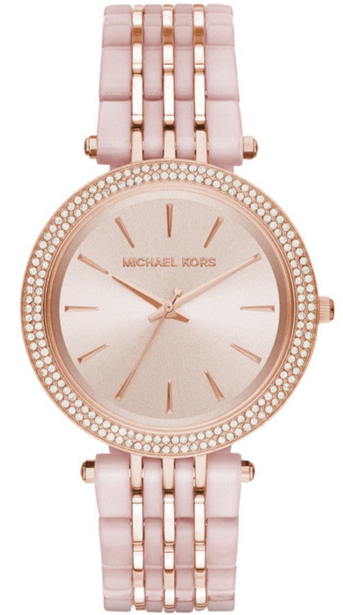 Michael Kors Darci Rose Gold Dial Two Tone Steel Strap Watch for Women - MK4327