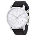 Calvin Klein City Chronograph Silver Dial Black Leather Strap Watch for Men - K2G271C6
