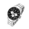 Maserati SFIDA Chronograph Black Dial Silver Steel Strap Watch For Men - R8873640004