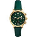 Fossil Neutra Chronograph Green Dial Green Leather Strap Watch for Women - ES5239