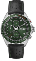 Tag Heuer Formula 1 Calibre 16 Automatic Chronograph Green Dial Black Leather Strap Watch for Men - CAZ2016.FC6473