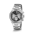 Guess Equity Analog Black Dial Silver Steel Strap Watch For Men - GW0703G1