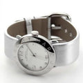 Marc Jacobs Amy Silver Dial Silver Leather Strap Watch for Women - MBM8626
