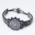 Emporio Armani Luigi Chronograph Black Dial Black Steep Strap Watch For Men - AR11045