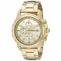 Fossil Dean Chronograph Champagne Dial Gold Steel Strap Watch for Men - FS4867