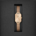 Daniel Wellington Quadro Unitone Rose Gold Dial Rose Gold Mesh Strap Watch For Women - DW00100484