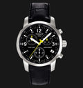 Tissot T Race PRC 200 Chronograph Quartz Black Dial Black Leather Strap Watch for Men - T17.1.526.52