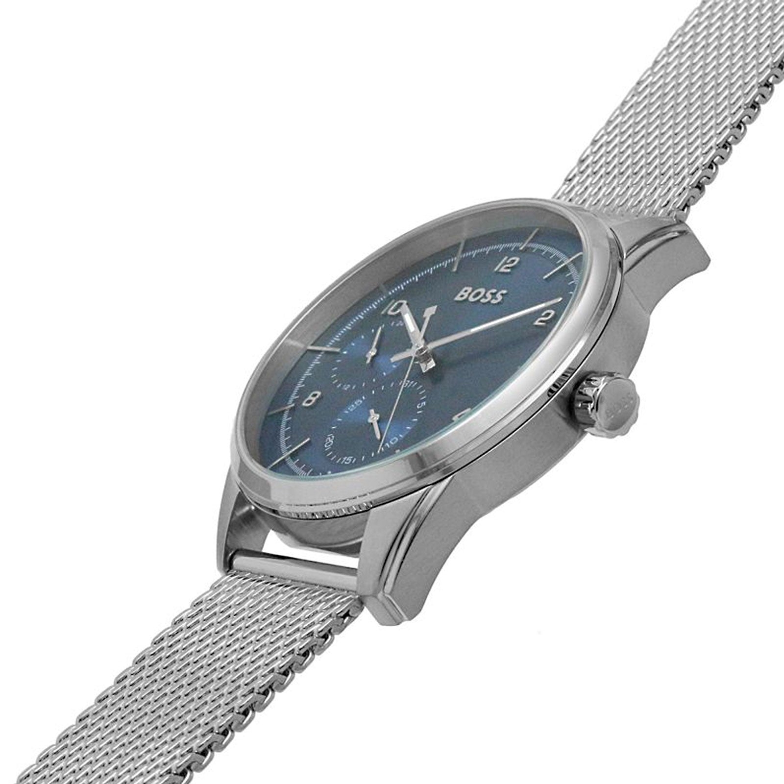 Hugo Boss Sophio Blue Dial Silver Mesh Bracelet Watch for Men - 1513942