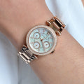 Michael Kors Parker White Dial Rose Gold Steel Strap Watch for Women - MK5616