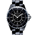 Chanel J12 Quartz Ceramic Black Dial Black Steel Strap Watch for Women - J12 H0682