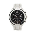 Guess Surge Chronograph Black Dial Silver Steel Strap Watch for Men - W1258G1