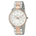 Fossil Tailor White Dial Two Tone Steel Strap Watch for Women - ES4396