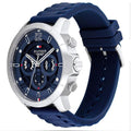 Tommy Hilfiger Luca Chronograph Blue Dial Blue Silicone Strap Watch For Men - 1710489