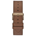 Guess Analog Multifunction White Dial Brown Leather Strap Watch for Men - GW0262G3