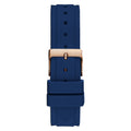 Guess Solstice Diamonds Silver Dial Blue Rubber Strap Watch for Women - GW0113L3