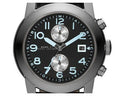 Marc Jacobs Larry Chronograph Black Dial Black Leather Strap Watch for Men - MBM5054