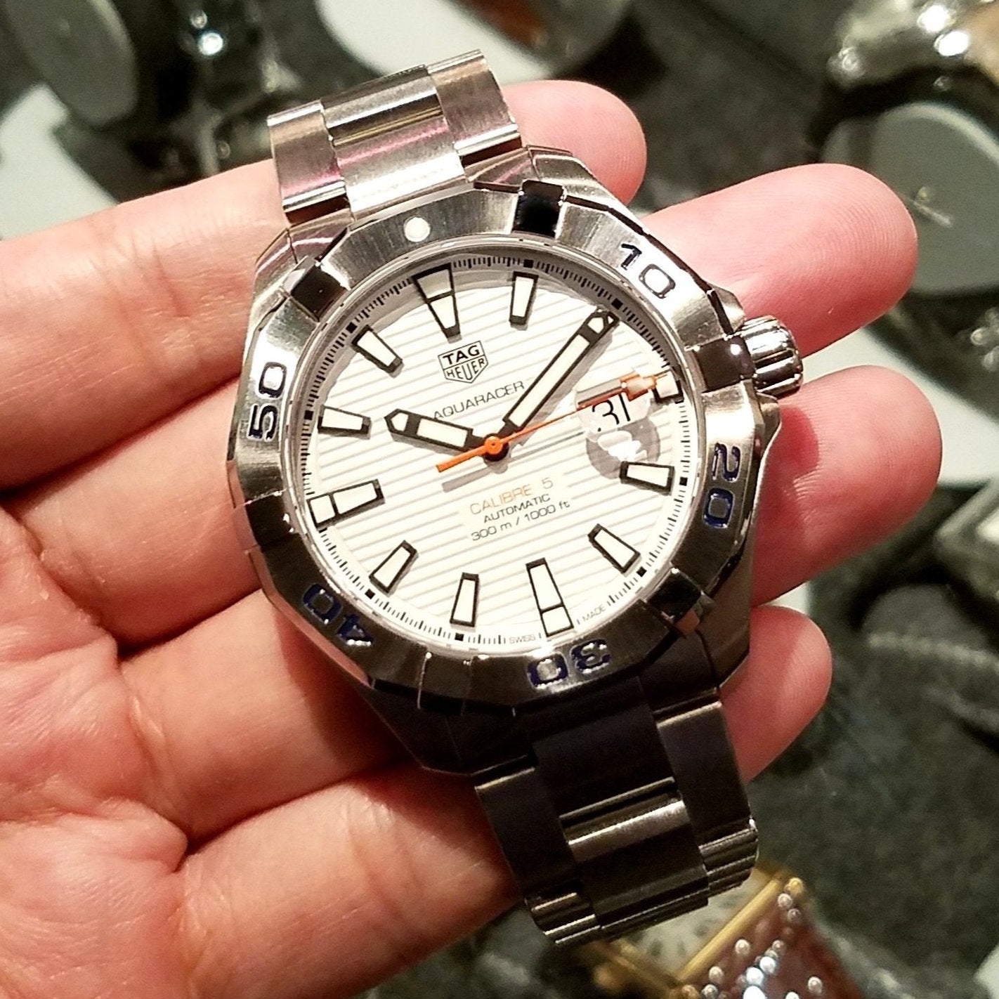 Tag Heuer Aquaracer White Dial Watch for Men - WAY2013.BA0927