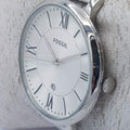 Fossil Jacqueline White Dial Silver Steel Strap Watch for Women - ES3698