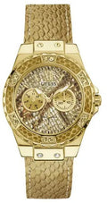 Guess Limelight Quartz Gold Dial  Gold Leather Strap Watch For Women - W0775L13