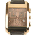 Burberry Heritage Chronograph Square Grey Dial Brown Leather Strap Watch for Men - BU1566