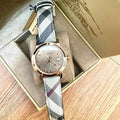 Burberry The City Rose Gold Dial Brown Leather Strap Watch for Women - BU9040