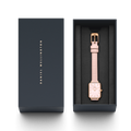 Daniel Wellington Quadro Pressed Mother of Pearl Pink Dial Pink Leather Strap Watch For Women - DW00100508