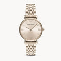Emporio Armani T-Bar Gianni Rose Gold Dial Rose Gold Steel Strap Watch For Women - AR11059