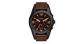 Fossil Nate Chronograph Brown Dial Brown Leather Strap Watch for Men - JR1511