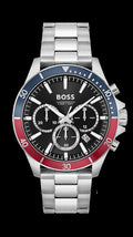 Hugo Boss Troper Chronograph Black Dial Silver Steel Strap Watch For Men - 1514108