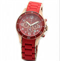 Marc Jacobs Rock Chronograph Red Dial Red Silicone Strap Watch for Women - MBM2577