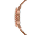 Guess Dazzler Diamonds Silver Dial Rose Gold Steel Strap Watch for Women - W0335L3