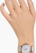 Swarovski Crystalline Wonder Silver Dial Beige Leather Strap Watch for Women - 5656899