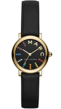 Marc Jacobs Roxy Black Dial Black Leather Strap Watch for Women - MJ1592