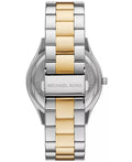 Michael Kors Slim Runway Three Hand Silver Dial Two Tone Steel Strap Watch For Women - MK4735
