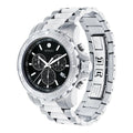 Movado Series 800 Chronograph Black Dial Silver Steel Strap Watch For Men - 2600110