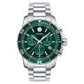 Movado Series 800 Chronograph Green Dial Silver Steel Strap Watch for Men - 2600179