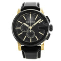 Gucci G Chrono Black Dial Black Leather Strap Watch For Men - YA101203