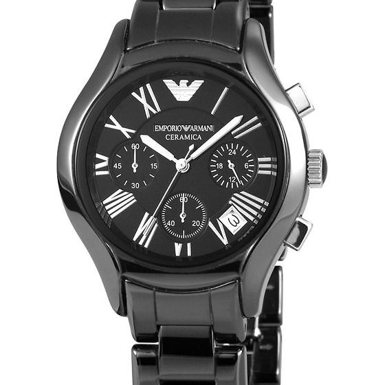 Emporio Armani Black Ceramic Dial Ceramic Strap Watch For Women - AR1401
